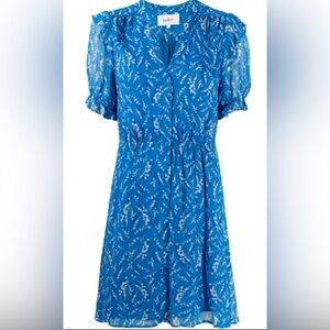 ba&sh Matcha blue print dress, Small